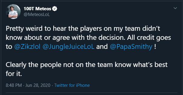 Meteos deleted tweet